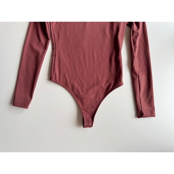 ABERCROMBIE & FITCH Brown Soft Jersey Long Sleeve Sweetheart Bodysuit, Size XS - Picture 4 of 13